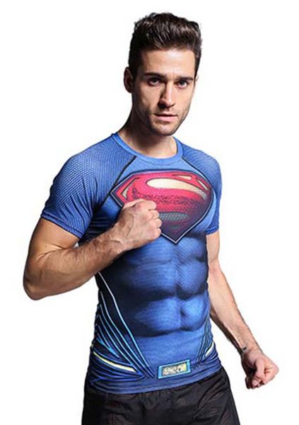 

men sport t shirt yoga gym clothes fitness mens compression shorts sleeve body building tights quick drying ing, White;black