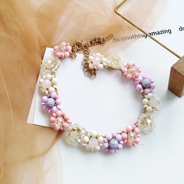 

women's necklace trend beautiful metal texture personality flower shape necklace everyday dress temperament lady clavicle chain, Golden;silver