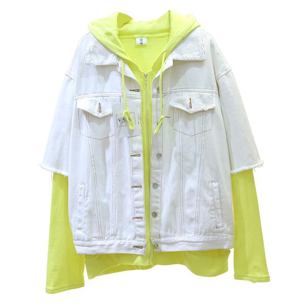 

2pcs set denim jacket women spring jacket new turn down collar embroidery letter jeans coat loose student for mori girl, Black;brown