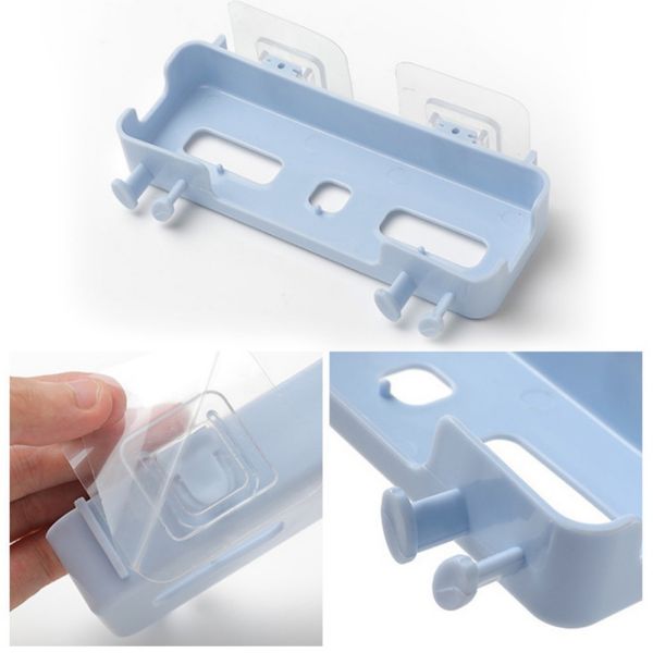 

wall mounted phone holder plastic self adhesive stand plug socket cable management for bedroom kitchen bathroom office
