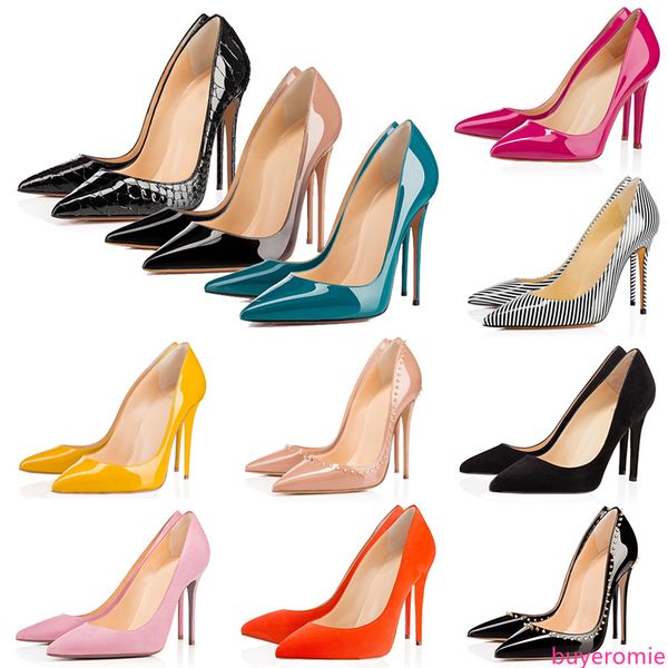 

with s high heels spikes designer women shoes so kate styles fashion 8cm 10cm 12cm leather pointed toes pumps dress shoe