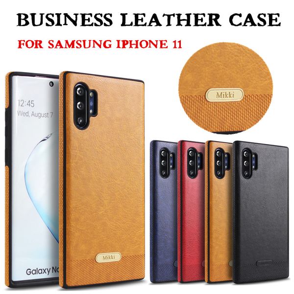 

business leather pu case for samsung note 10 s10 s10e s10 plus s7 s9 m10 note 10 pro luxury mikki shockproof armor cover