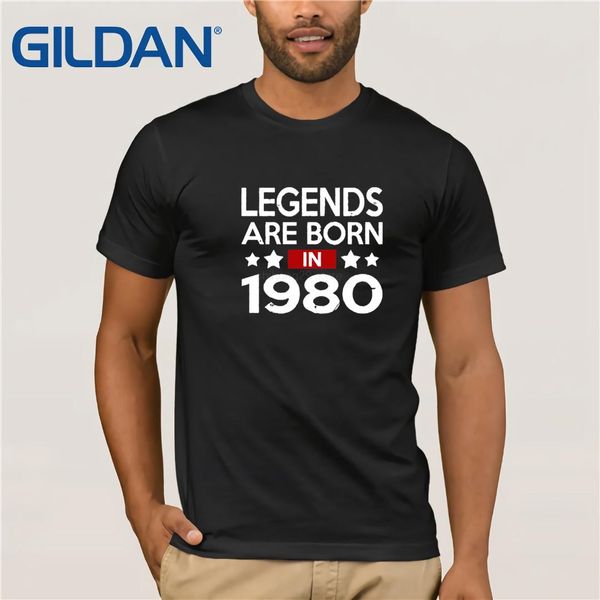 

2019 camiseta vintage shirt legends are born in 1980 t shirt men men t-shirt 80s retro brand clothing hipster tees, White;black