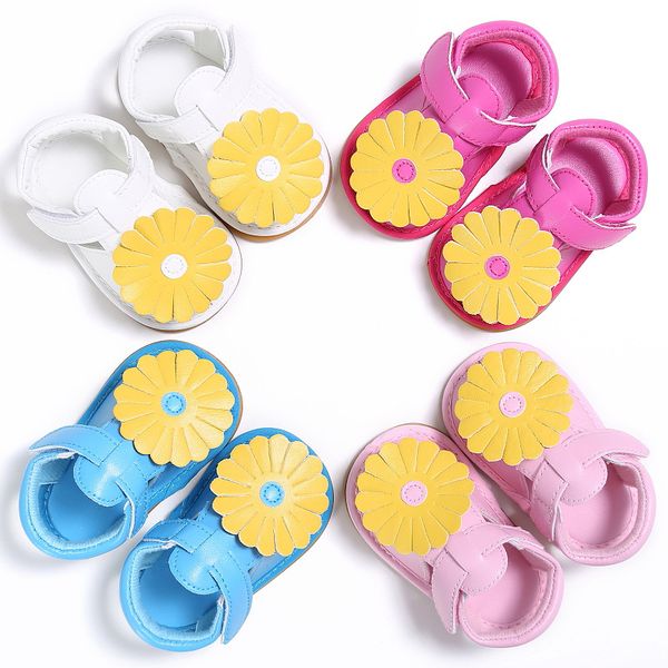 

girl child baby soft bottom pu shoes newborn flower princess shoes