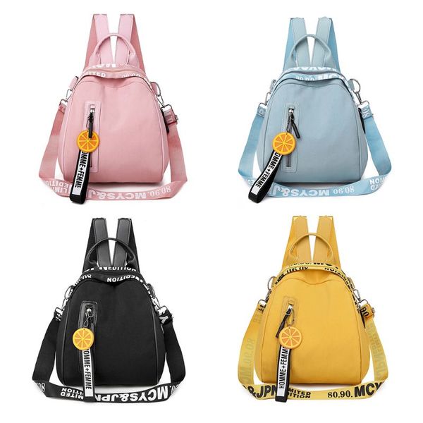 

girls backpack solid color printed letters large capacity fashion shoulder bag