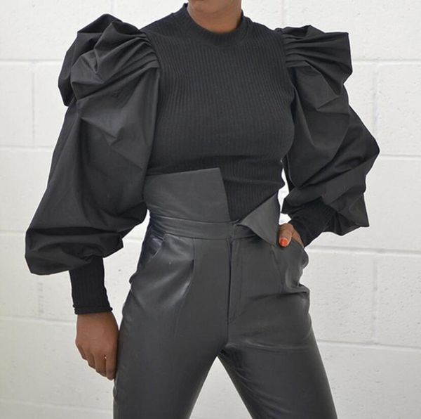 

fashion designer t-shirts for women sweatshirts 2020 spring autumn puff sleeve lady tee shirts 3 colors optional, White