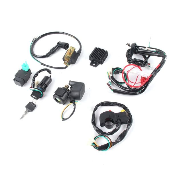 

professional motorcycle cdi wiring harness loom ignition solenoid coil rectifier for 50cc-125cc pit quad dirt bike atv