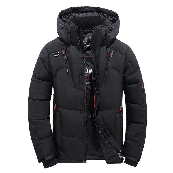 

men's coats boys fashion casual warm winter hat detachable zipper coat outwear jacket blouse mens blouse, Black