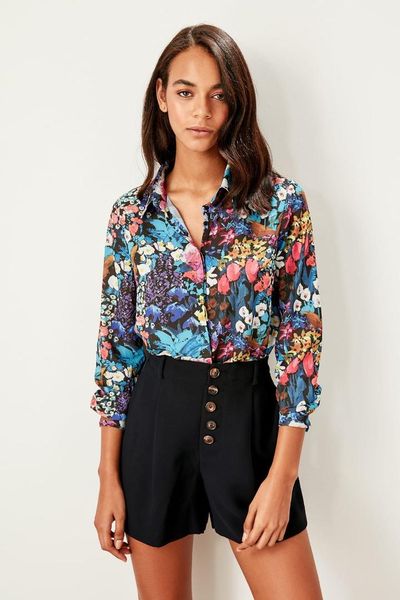 

trendyol multicolour pattern shirt twoss19so0022, White