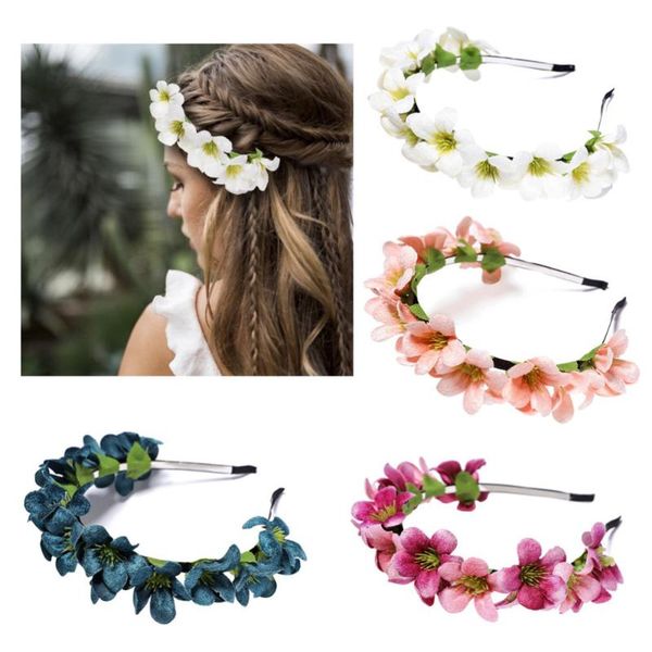 

bride's flower crown headband children's head band hair bands performance girls hair accessories seaside headwear decorations, Slivery;white