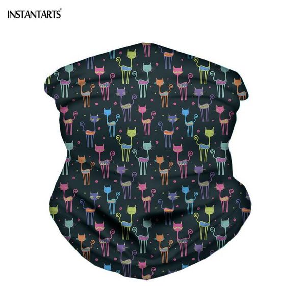 

instantarts cute cat pattern headscarf outdoor magic headband cycling hiking camping scarves dust wind proof neck warmer, Blue;gray