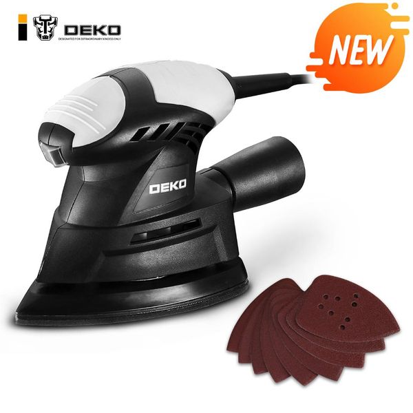 

deko dkms01 130w mouse sander with 9 sheets of sandpaper dust exhaust