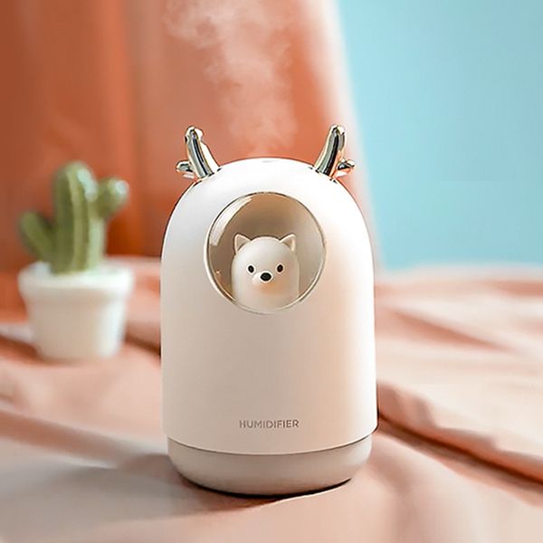 

ultrasonic electric usb deer air humidifier 300ml pet timing aroma essential oil diffuser cool mist maker fogger with light