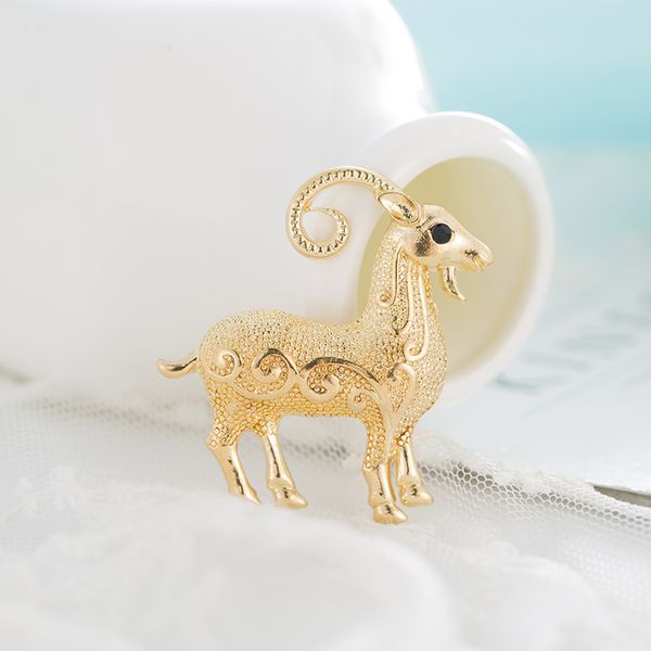 

goat gold corsage brooch metal materials clothing accessories, Gray