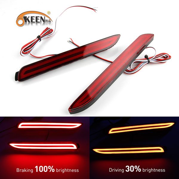 

okeen 2pcs led car rear bumper reflector light for camry reiz wish sienna innova isf gx470 matrix brake tail light