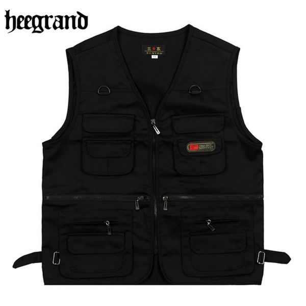 

hee grand 2018 new plus size vest black fashion comfortable thin men vest mwb200, Black;white