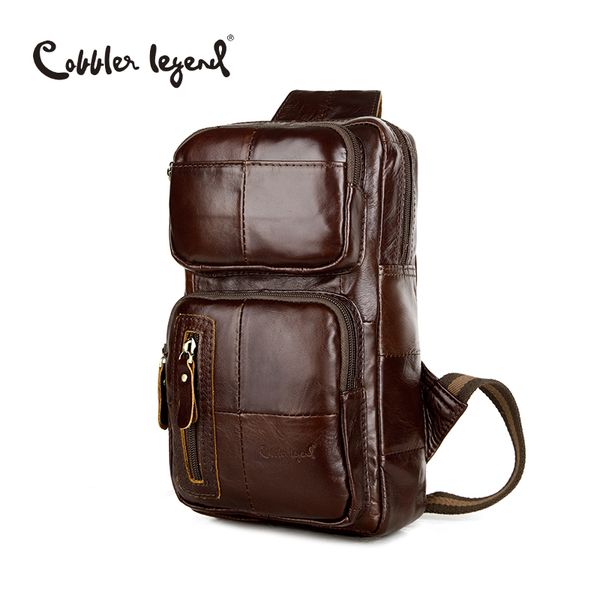 

cobbler legend classic pattern genuine leather men's crossbody chest bag pack fashion genuine leather crossbody brand designer