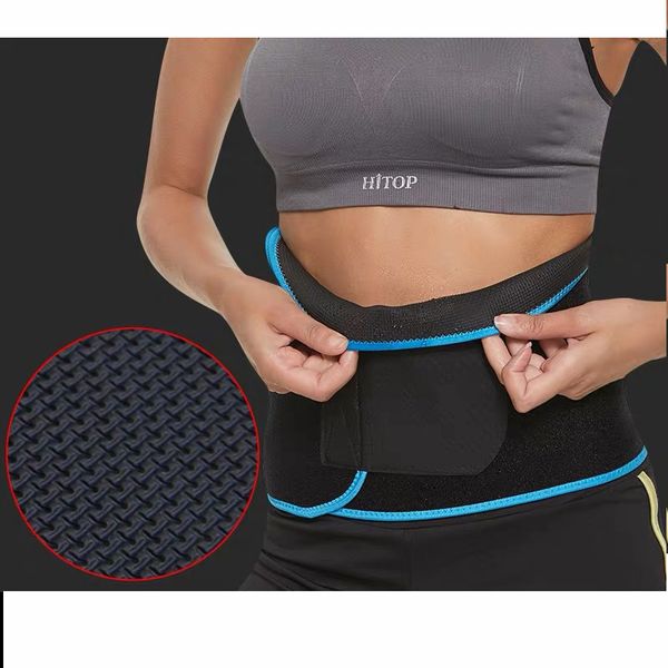 

body building exercise warm color adjustable support pressure sweat belt waist belt, Black;gray