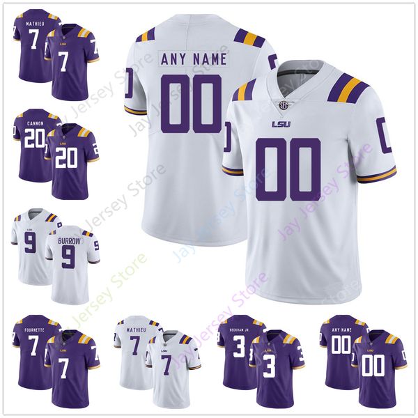 

Custom LSU Tigers Football Jersey Billy Cannon Zach Mettenberger Tyrann Mathieu Ridley Patrick Peterson Odell Beckham Jr. Leonard Fournette