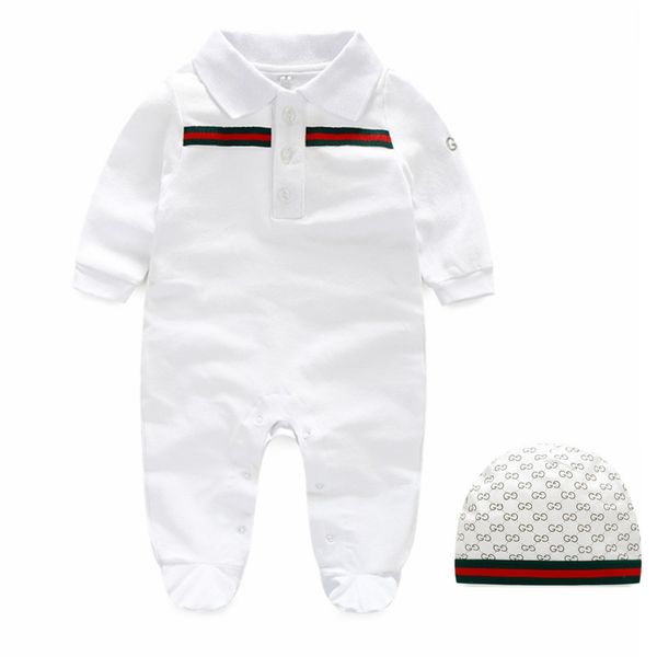 

ins baby kids clothing romper 100% cotton spring fall round collar long sleeve solid color style romper +hat, Blue