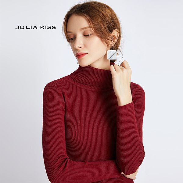 

women roll neck jumper in fine knit rib basic ribbed knit top, White;black