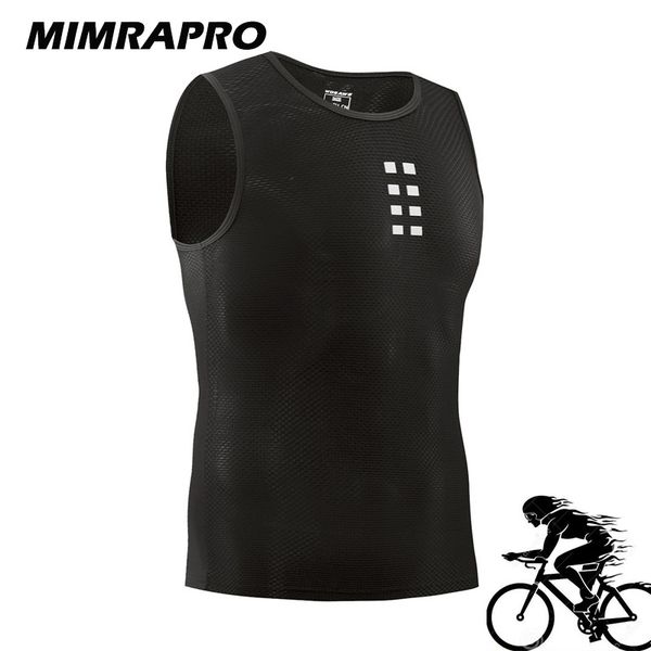 

just update mimrapro pro team base layer sleeveless cycling underwear quick dry road shirt man woman mesh under shirt 01-12, Black;red