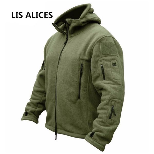 

lis alices winter fleece jacket warm men tactical jacket thermal breathable hooded men jackets coat outerwear clothes, Black;brown