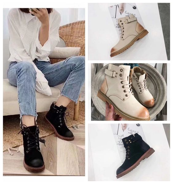 

2019 2020 now winter wgg boot leather women au tralia cla ic boot women girl hoe not off hed wool d2643, Black