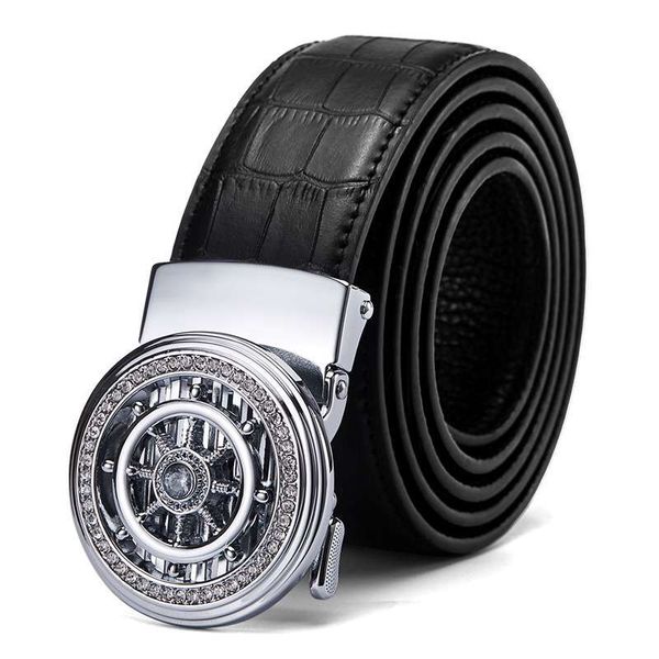 

luxury mens belt with automatic buckle designer belt for mens with rhinestone width 3.5cm fashion elegant belts with 3 colors wholesale, Black;brown