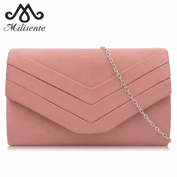 

milisente clutch purse for women velvet envelope clutches fashion party evening bag with shoulder chain black mx190819