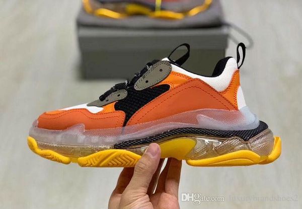 

fashion paris 17fw triple-s shoes green red beige black yellow pink casual shoes dad shoes for men women beige black sports tennis 36-45