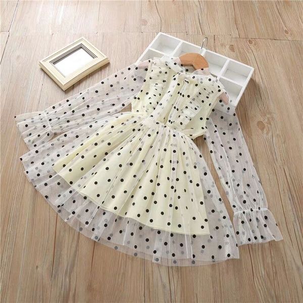 

2019new children's clothing dress baby mesh skirt black and white dots pettiskirt children princess skirt, Red;yellow