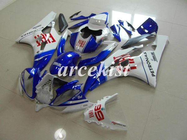

new abs injection mold motorcycle fairings kit fit for yamaha yzf-r6 2006 2007 06 07 r6 white blue