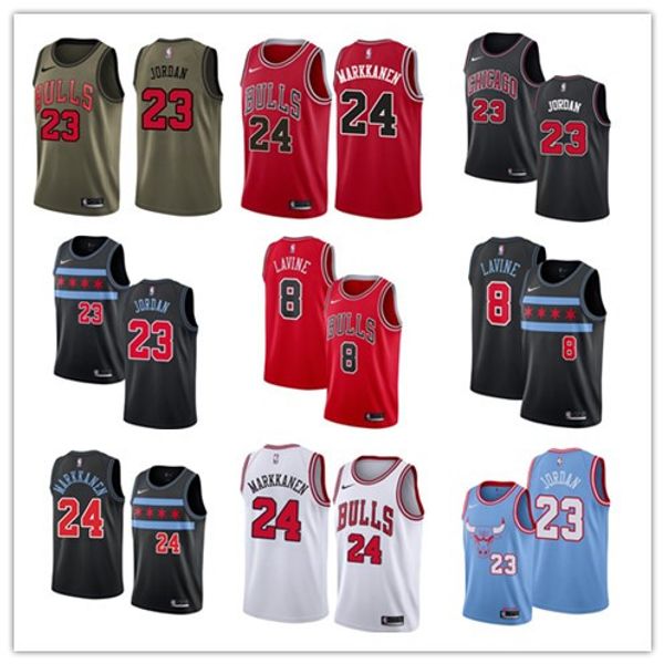 

Мужская Чикаго Быки город MEN Лаури Маркканен Лавайн Michael NBA нашивка прошитого баскетбол Джерси топ