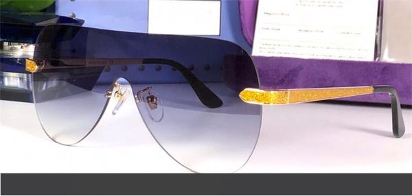 

new fashion designer sunglasses 1054 pilot frameless crystal sequins leg avant-garde popular quality uv400 protection eyewear goggles, White;black