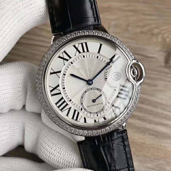 

2019 new arrived automatic mens watch mechanical watch stainless steel wristband diamond mens wristwatch items, Slivery;brown