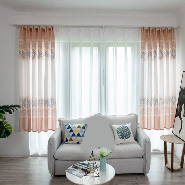 

home window decorative curtain printed simple sheer panles for living room kitchen decor easy to install