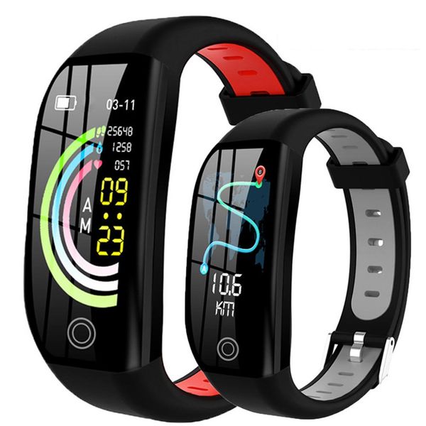 

new arrival f21 colored screen heart rate waterproof smart bracelet