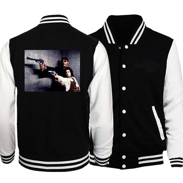 

classic movie leon the professional baseball jacket funny men autumn plus size casual sportswear hip hop streetwear jacket male, Black;brown