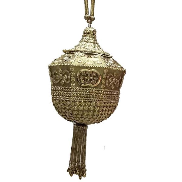 

2020 new fashion indian style women handmade rhinestone clutch bucket bag luxury designer evening bag vintage tassel crossbody bag a001