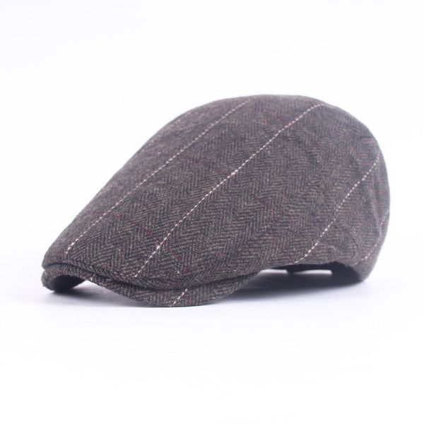 

men newsboy cap wool tweed herringbone flat cap newsboy caps men women beret classic cabbie driver hat golf hunting ivy hats, Blue;gray