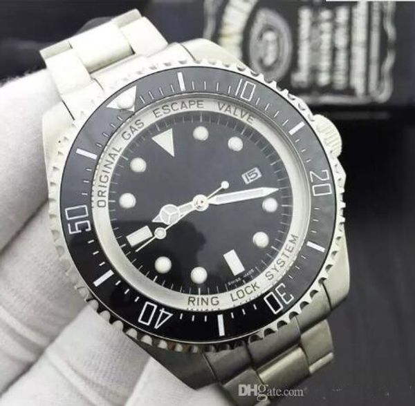 

горячая продажа мужские часы sea-dweller керамический ободок 44мм из нержавеющей стали 116660 blso автоматическая черный керамические diver, Slivery;brown