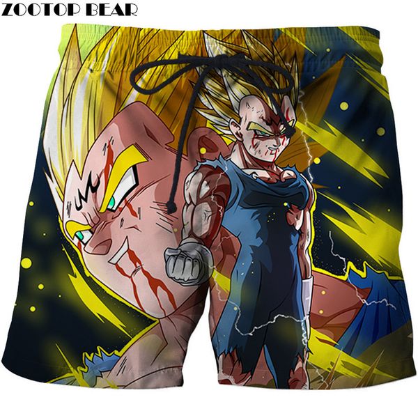 

power smile anime print summer travel beach shorts men casual board shorts plage quick dry swimwear dropship, White;black