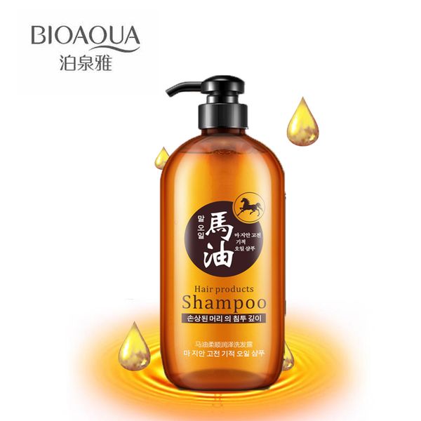 

bioaqua horse oil hair shampoo oil control hair moisturizing shine enhancing shampoos korea style no silicone oil hair care