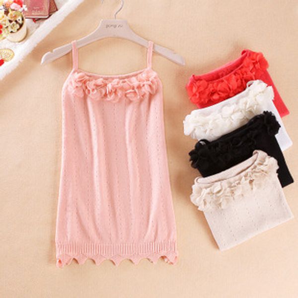 

new vest sweater women flower solid color strap off shoulder fashion spring warm summer autumn sell womens vestidos lxj922, Black;white