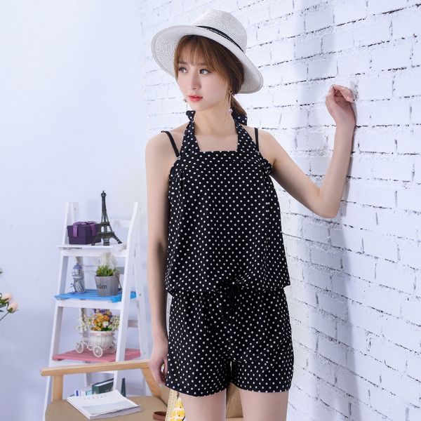 

spring plus size bikini swimsuit split three-piece bikini plus fat slim belly-covering jumpsuit female conservative swimsuit, White;black