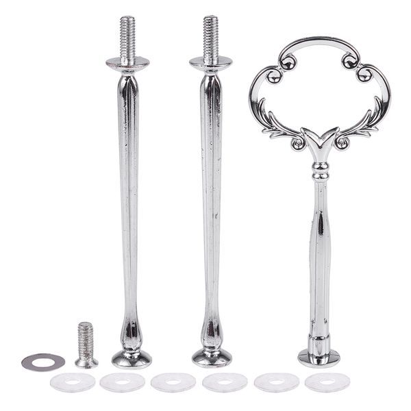 

1set 3 tier cake plate stand heavy metal center handle fitting hardware rod