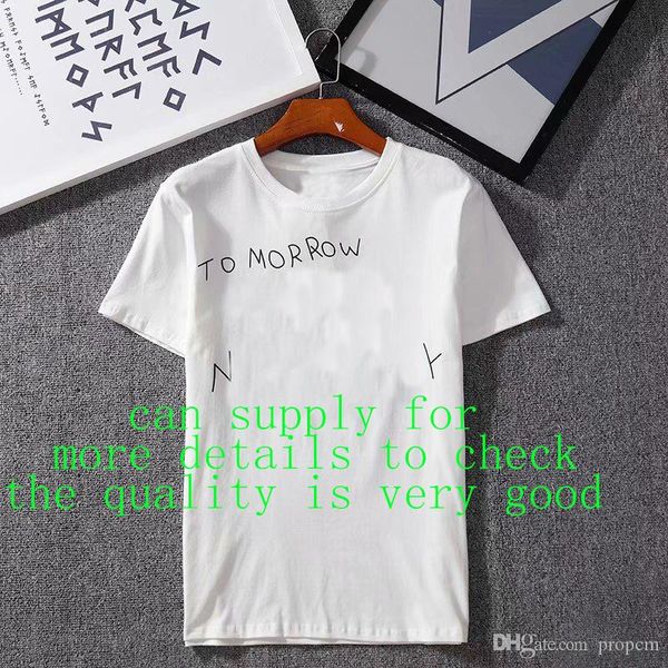 

роскошная летняя футболка мода tide brand t shirt для мужчин дизайнерские футболки письмо печати повседневная мужчины женщины crew neck hot, White;black