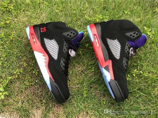 

air authentic 5 3 men basketball shoes retro black emerald fire red man sports sneakers cz1786-001 with original box