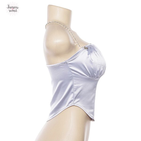 

asve20368 sexy top рукавов backless off the shoulder bralette crop top mujer camis hatler top бретели streetwear, White